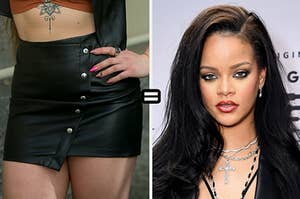 Leather skirt equals Rihanna