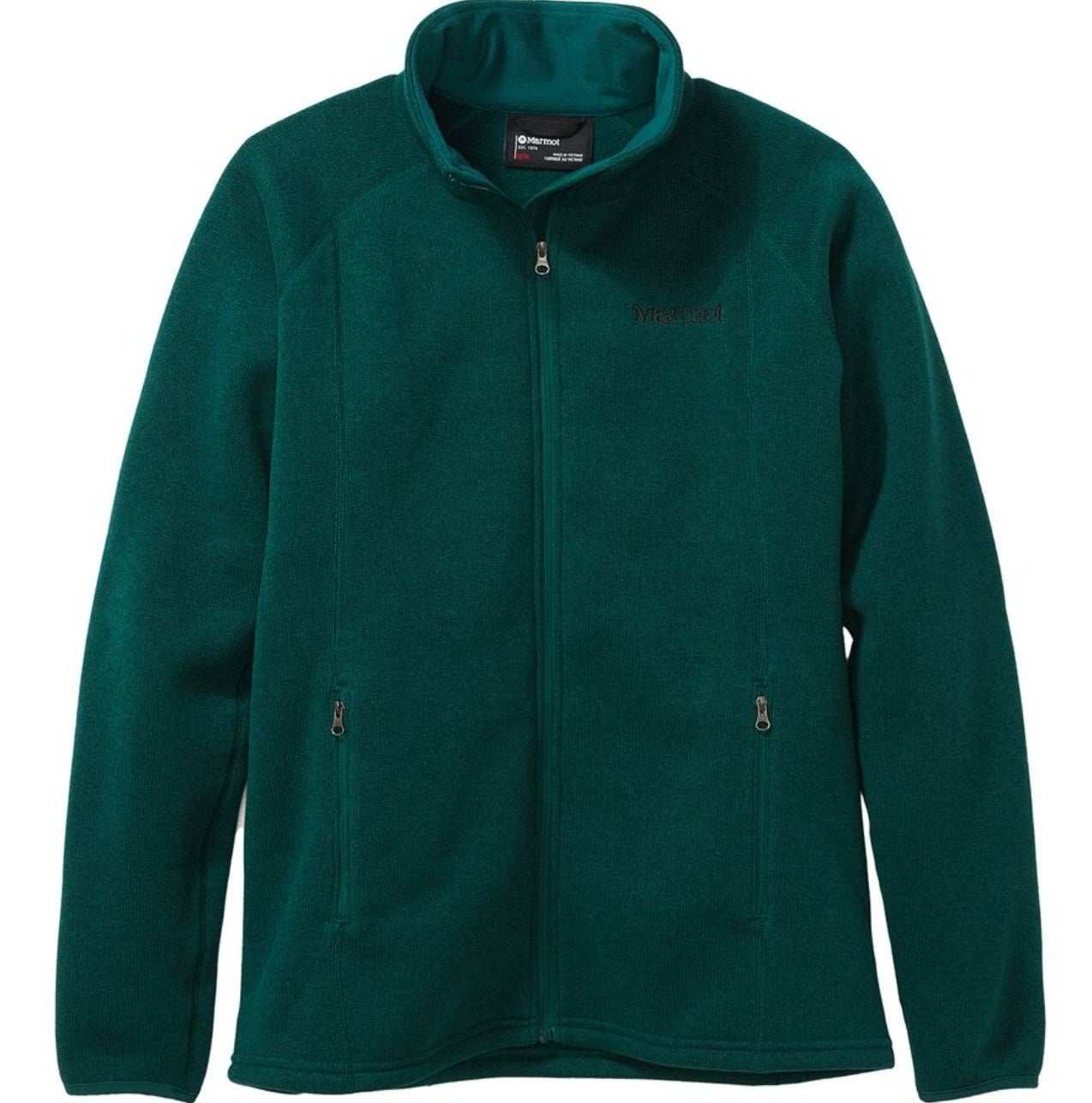 The Marmot fleece jacket in botanical green