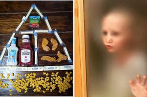 A nutritional food group chart is made out of junk foods toddlers eat