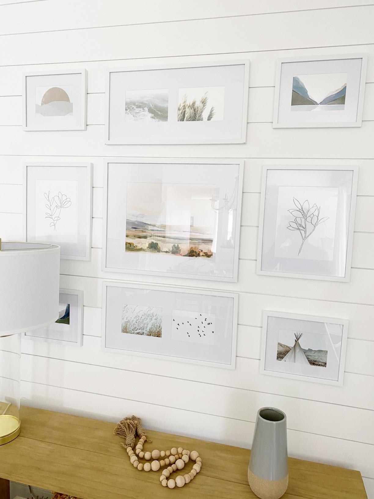 A reviewer&#x27;s gallery wall using the white frames