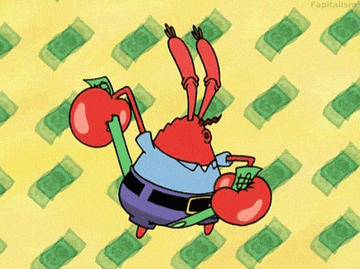 Mr. Krabs with cash in &quot;SpongeBob SquarePants&quot;