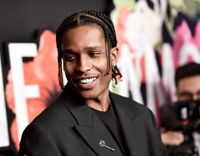 asap rocky posing for red carpet photo