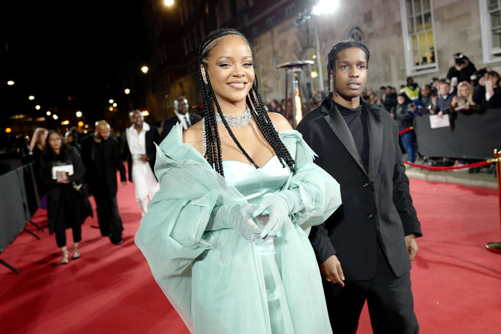 Rihanna and Asap Rocky walking on the red carpet