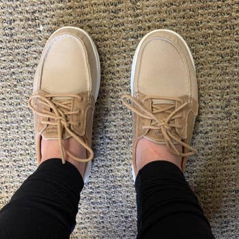 Beige boat shoes