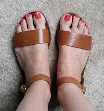 Tan thick strap sandals