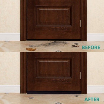 Before and after results showing how draft blockers work on doors