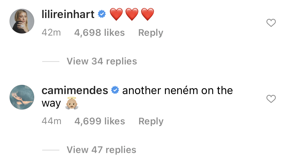Lili Reinhart commented with heart emojis