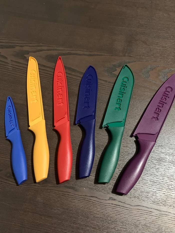 The knife set on a table