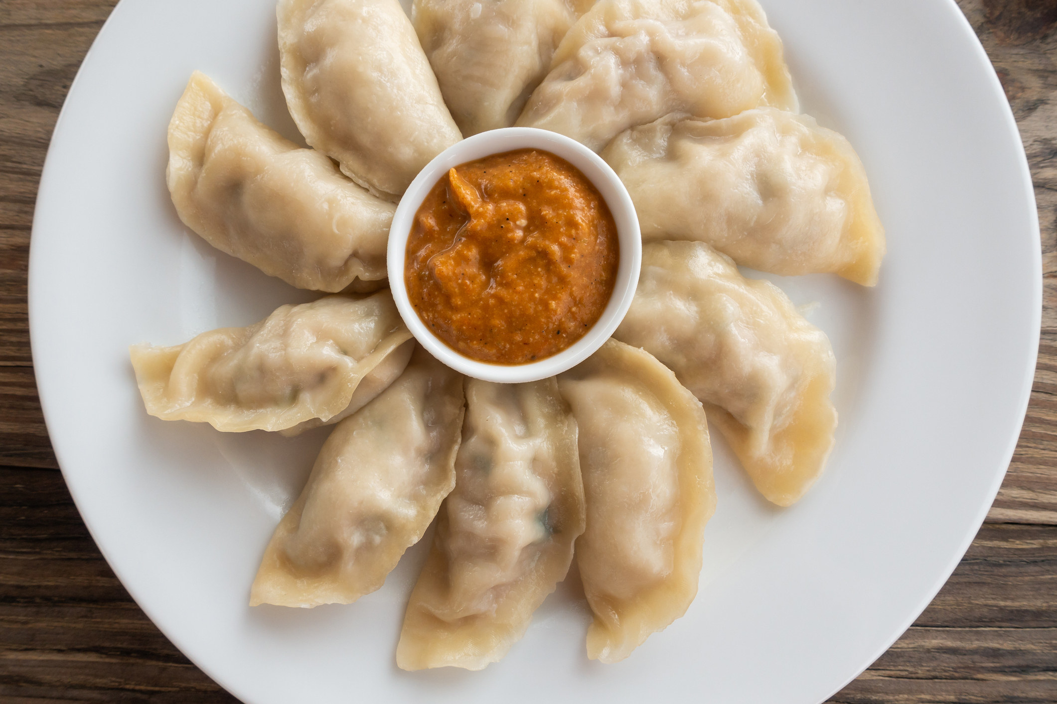 Nepalese momo with achar.