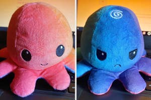 A reversible octopus plushie