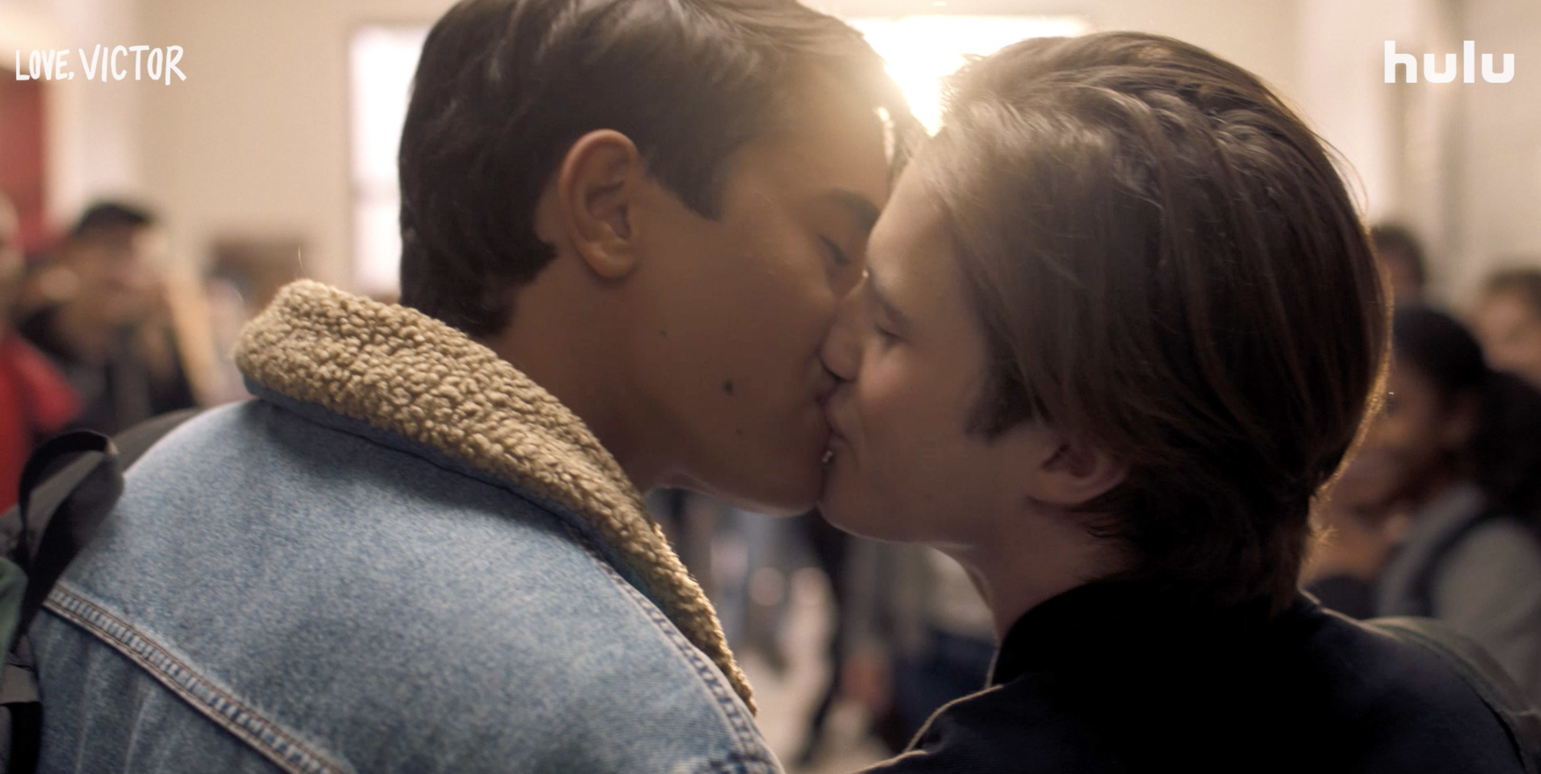 Victor and Benji kissing