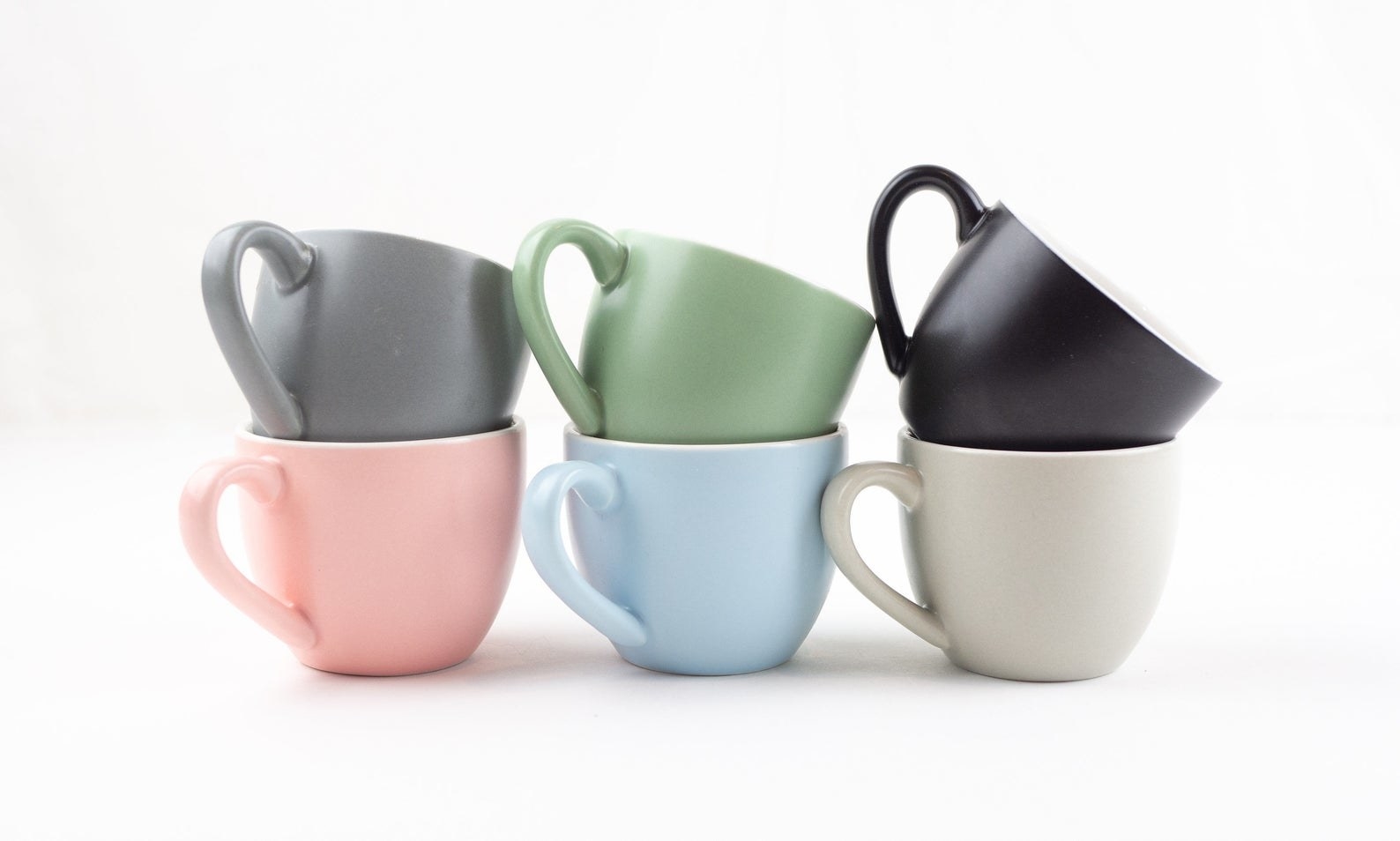The cups in a variety of colors