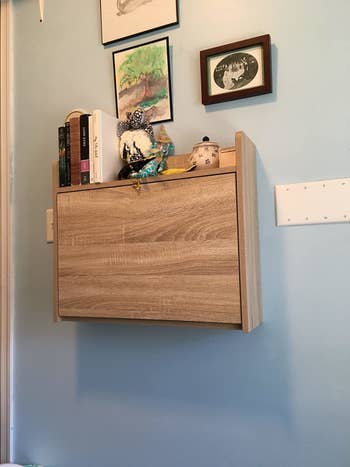 Reviewer's losed wall mounted desk in room