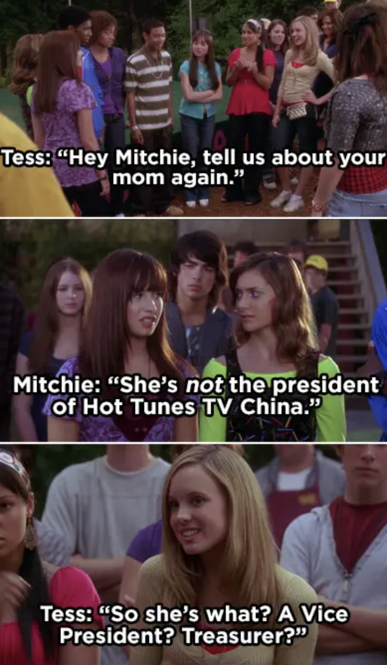 Tess forcing Mitchie to tell the truth about her mom in front of everyone