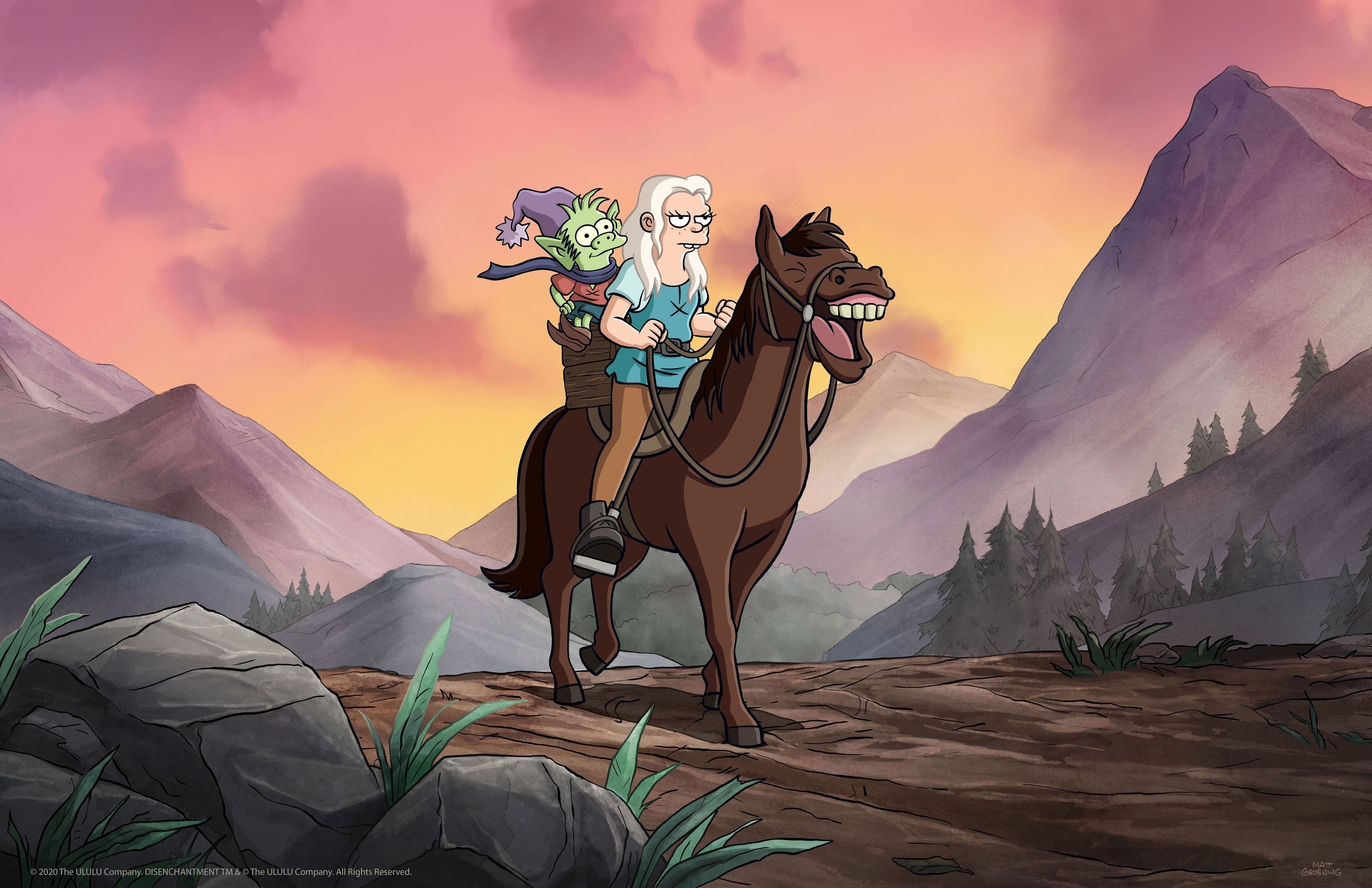 Elfo and Bean on a horse