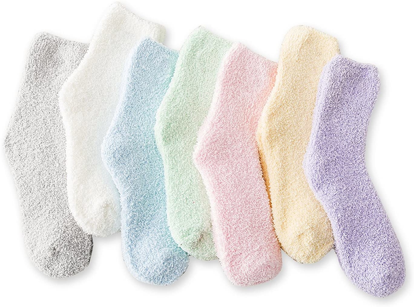 A lineup of pastel socks