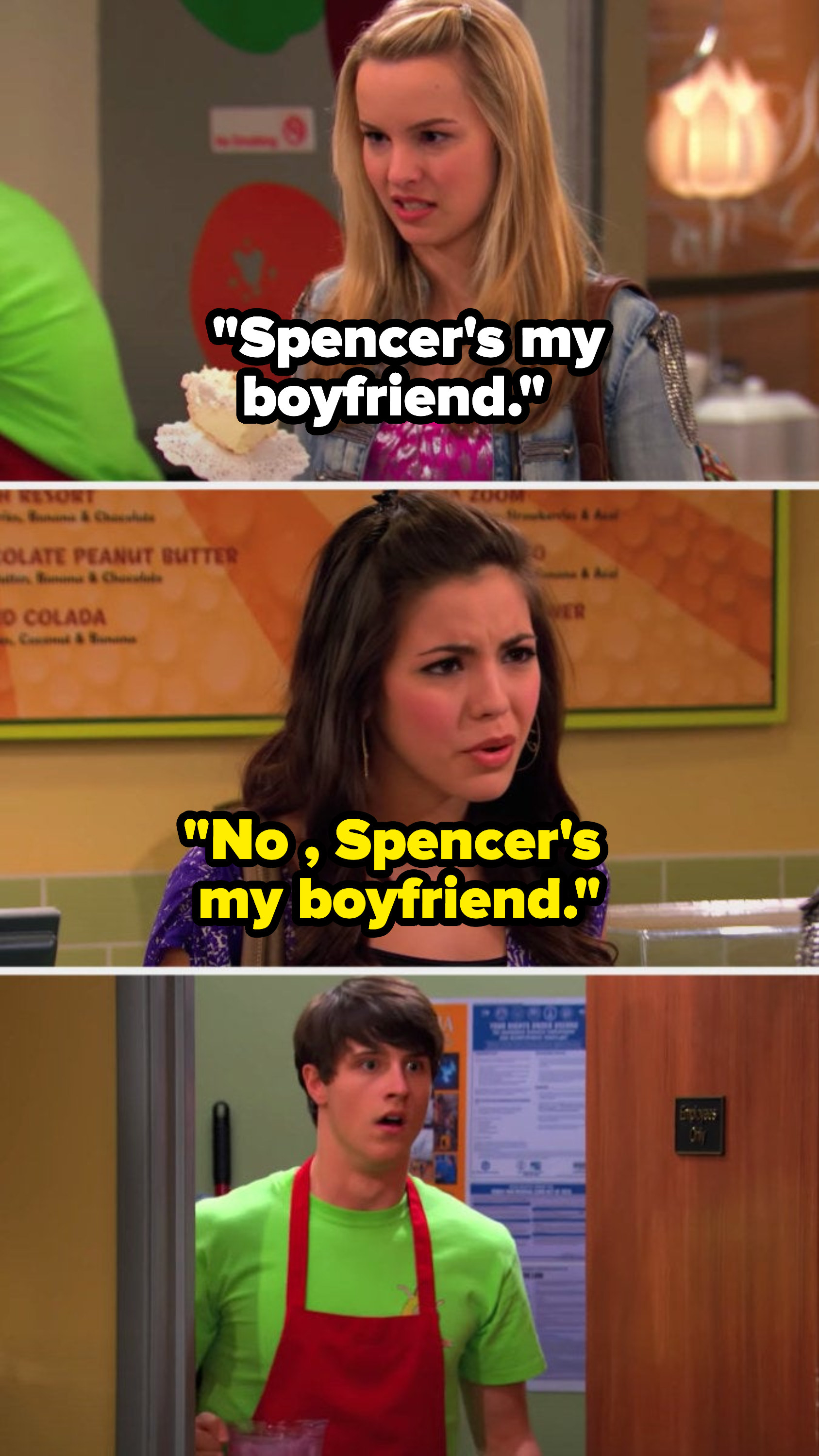Teddy finding out that Spencer has another girlfriend