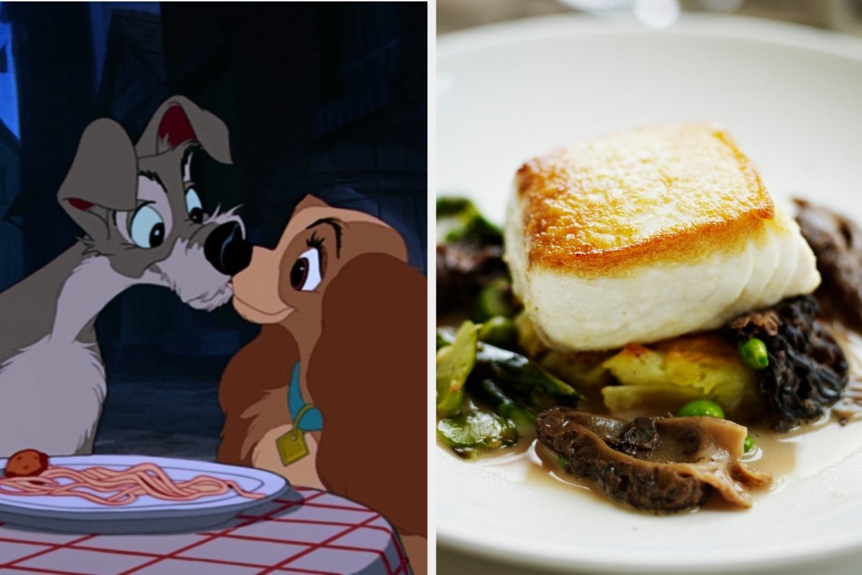 Lady and the Tramp and seared halibut 