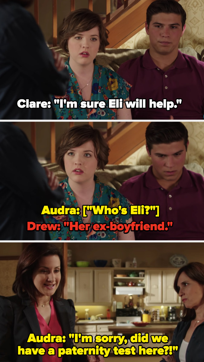 Clare says Eli will help with the baby, Audra asks if they had a paternity test