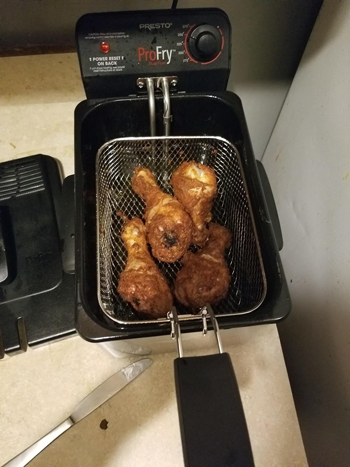 Chicken fried in the fryer