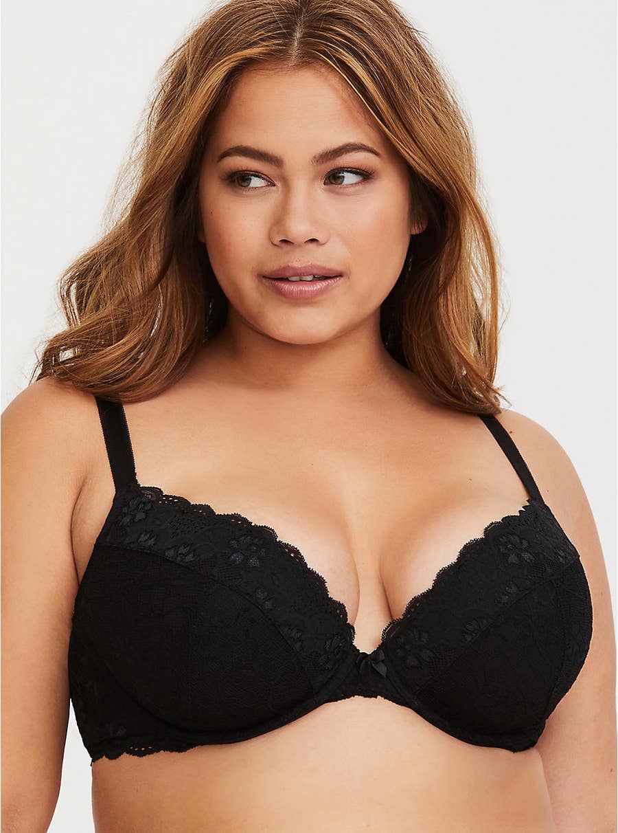  Push Up Padded Bras for Women Lace Plus Size Bra Add Two Cup  Underwire Brassiere (Color : Black, Cup Size : 36A) : Clothing, Shoes &  Jewelry
