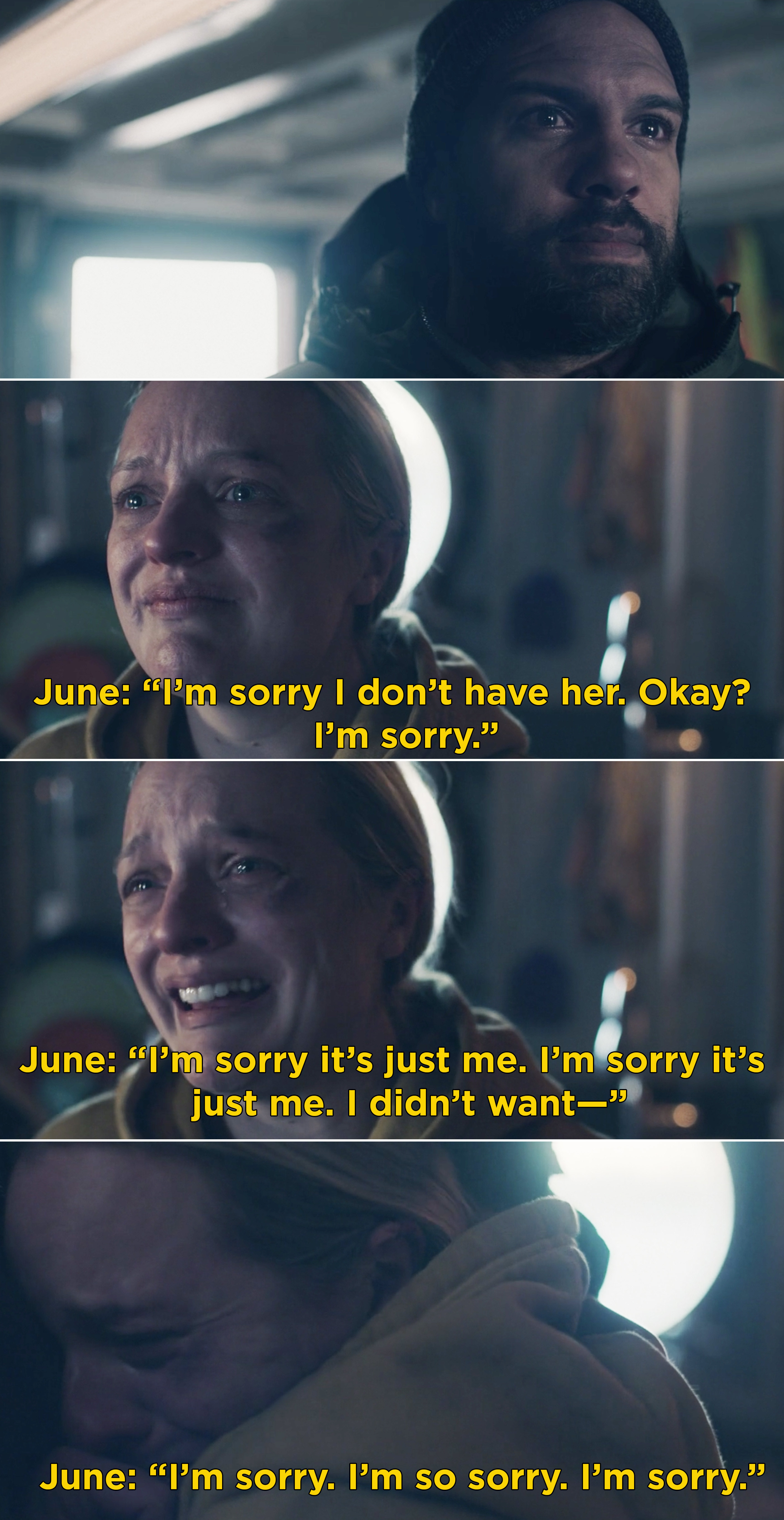 June apologizing to Luke saying, &quot;I&#x27;m sorry it&#x27;s just me&quot;
