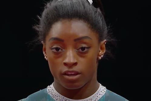 Simone Biles preparing for vault