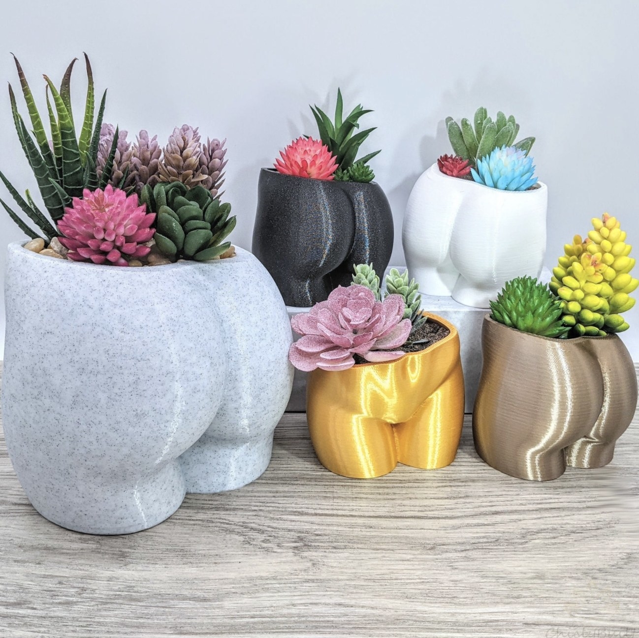 The butt planters in various colors