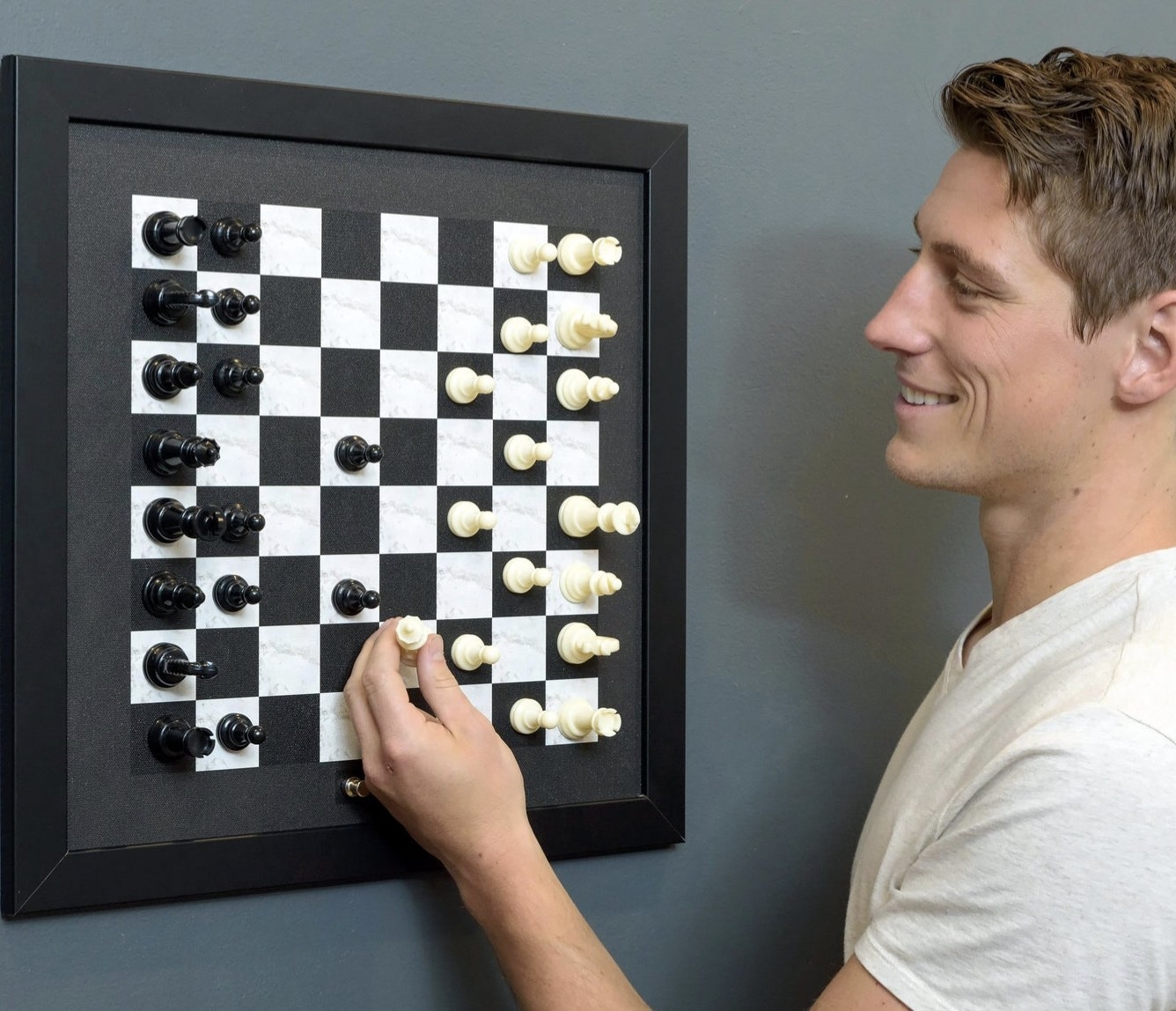 A person playing chess
