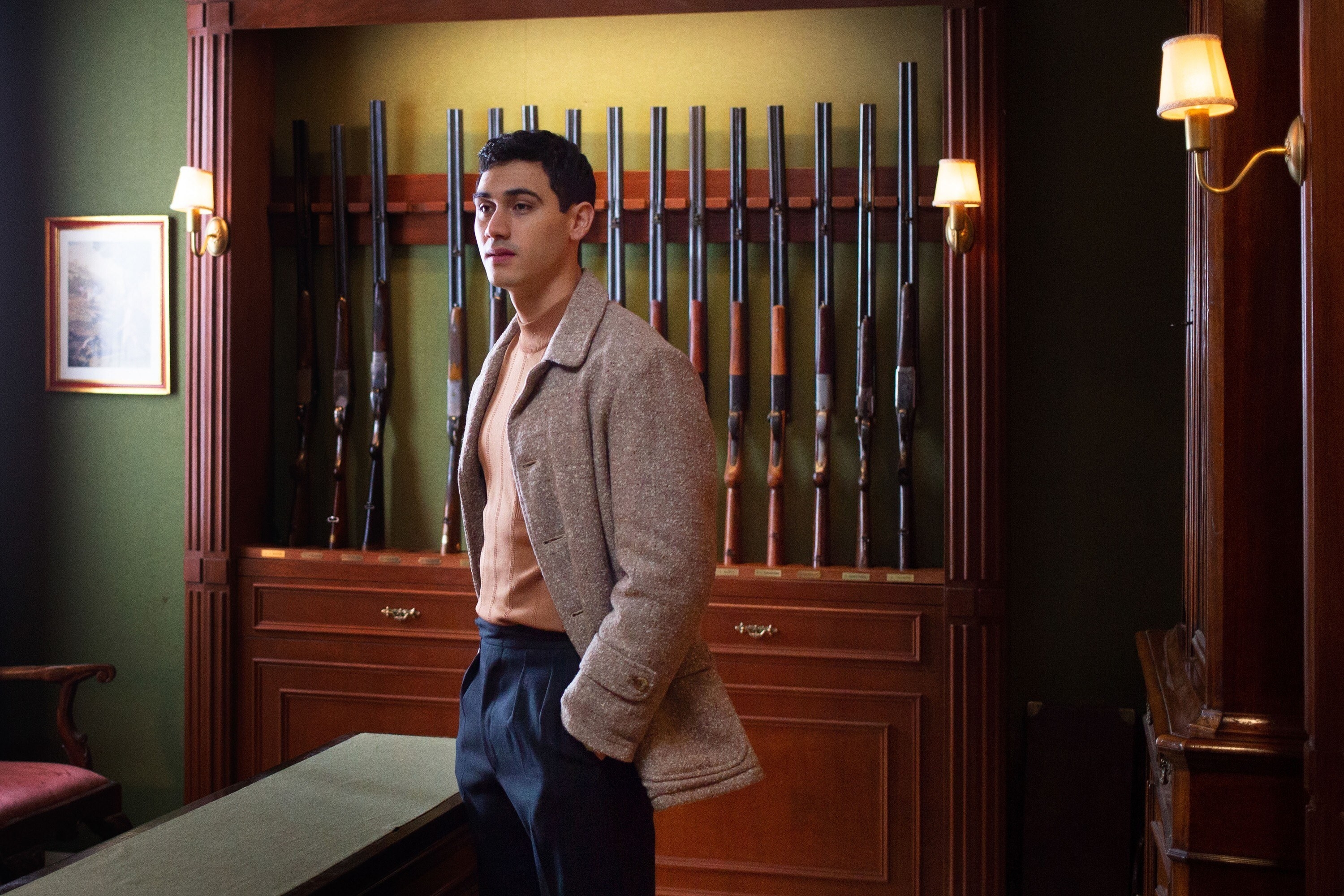 Alejandro Speitzer in a gun room