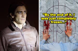 Nightcrawler side by side with Midsommar with text reading "By the end of it, I was just completely frozen"