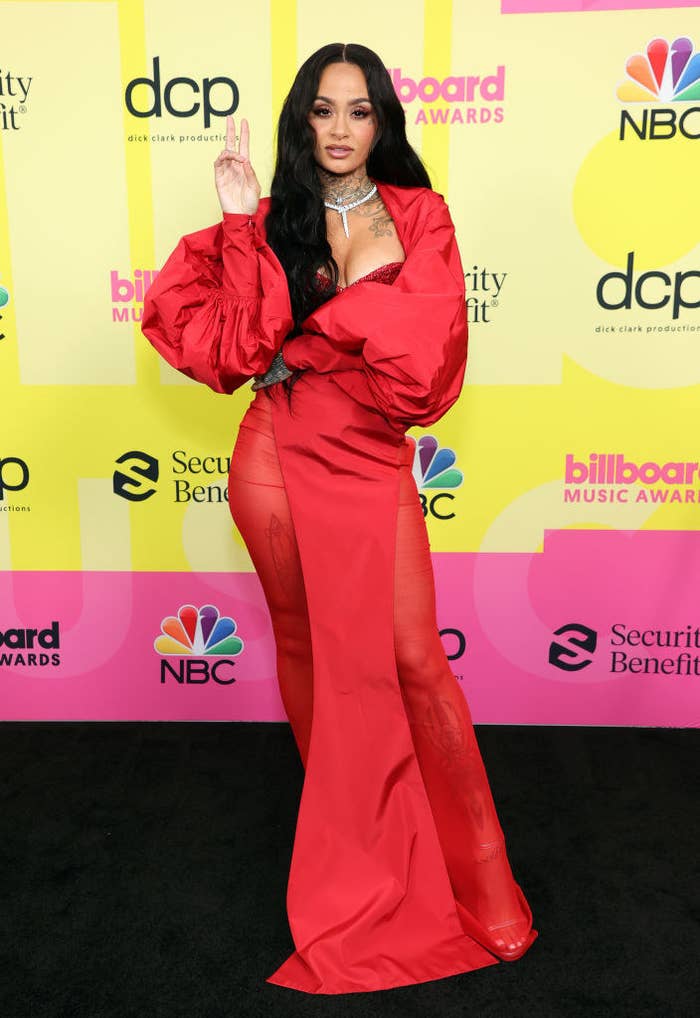 Kehlani poses backstage for the 2021 Billboard Music Awards