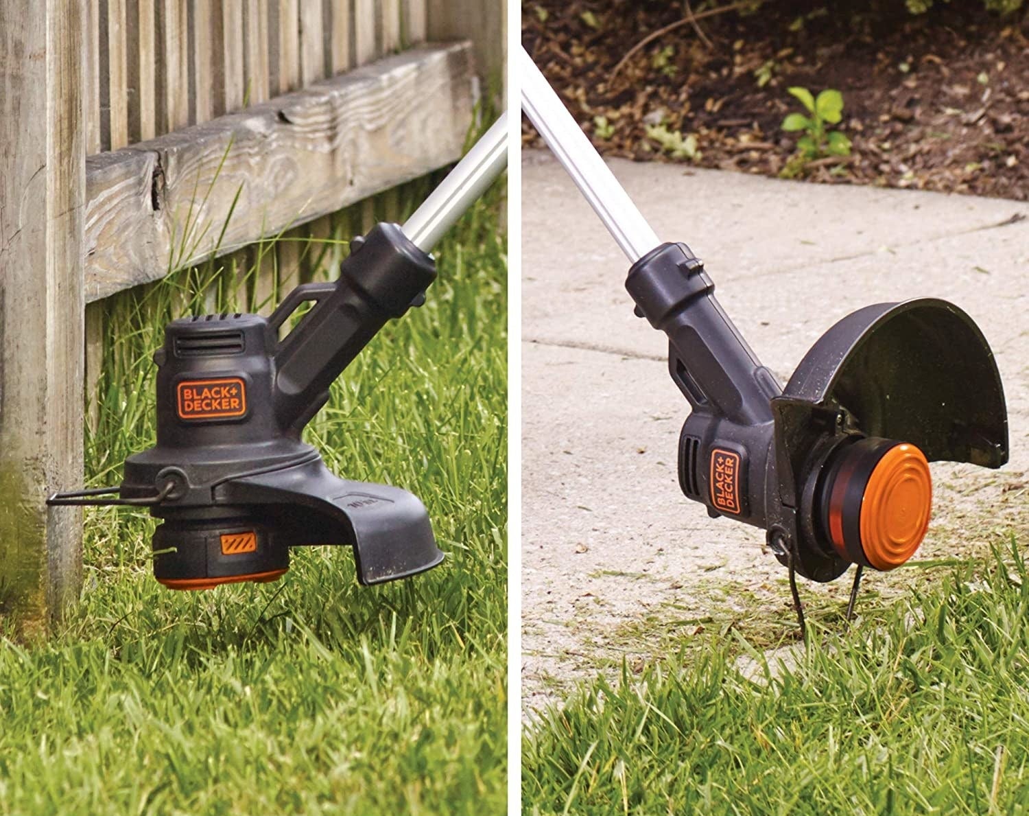 the trimmer used as a trimmer and an edger for grass