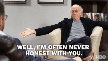 Larry David tells his therapist, &quot;Well, I&#x27;m often never honest with you,&quot; on Curb Your Enthusiasm