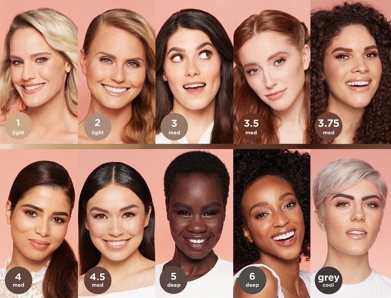 All the colors of the gel on models with different skin tones