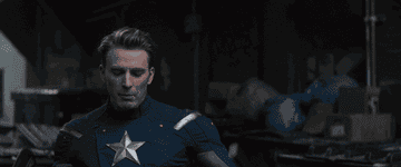 Captain America dancing with his shield