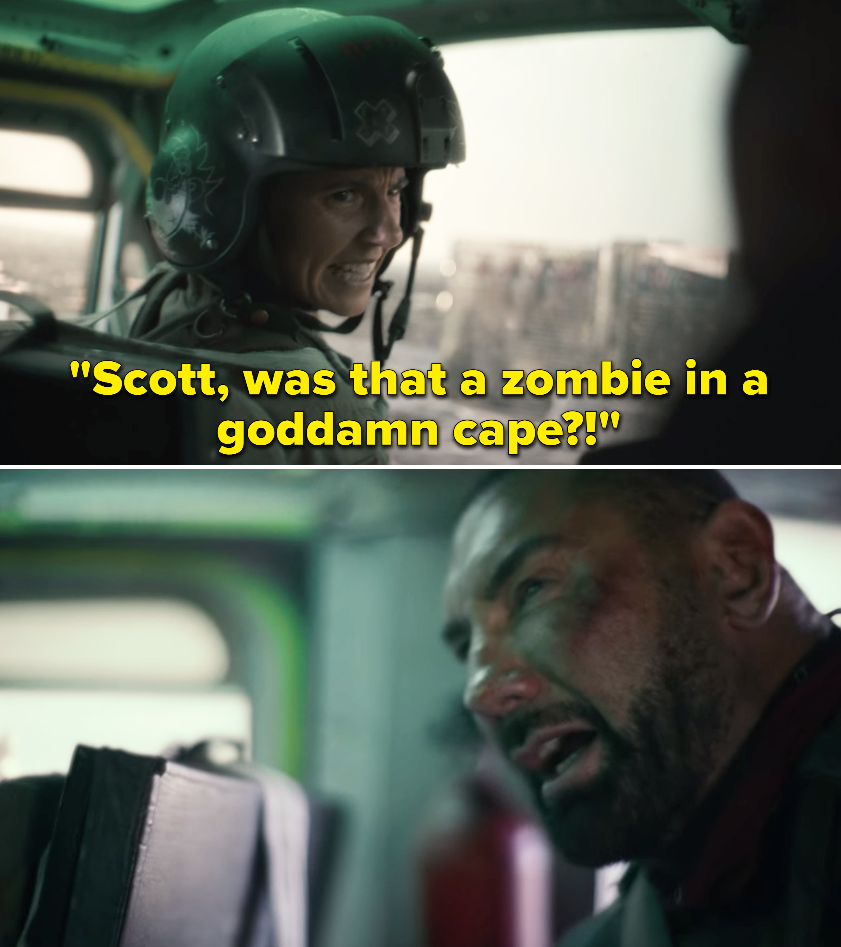 Tig&#x27;s character asking &quot;Scott, was that a zombie in a goddamned cape?&quot;