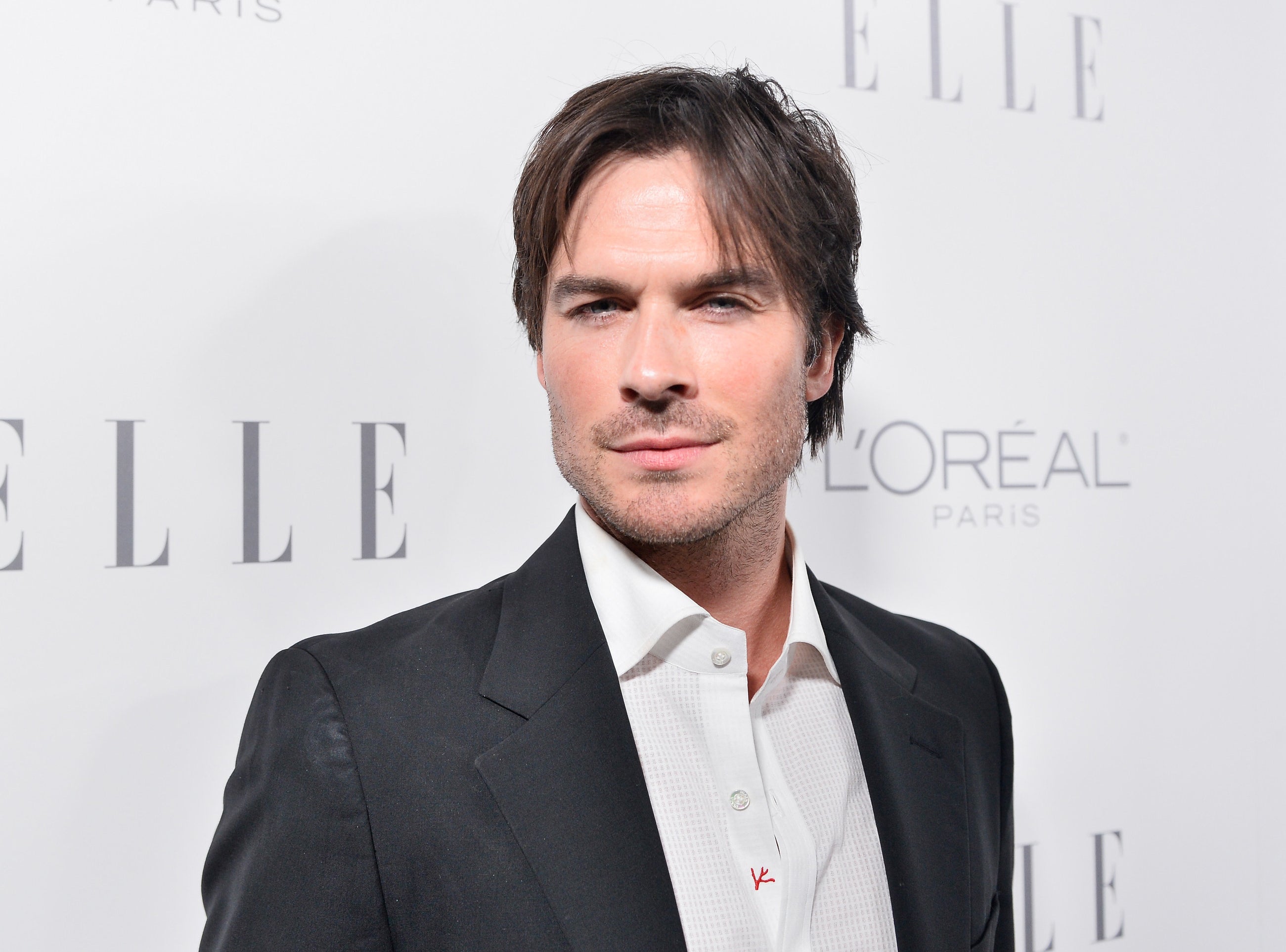 Ian looks serious at an event