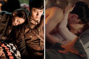 Side by side stills of Crash Landing on You and What's Wrong With Secretary Kim