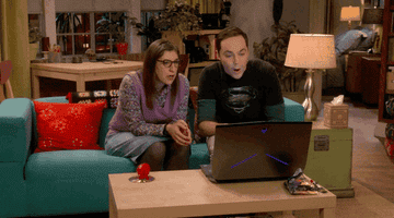 Sheldon watches something on a computer and says &quot;Whaaaaat?&quot; 