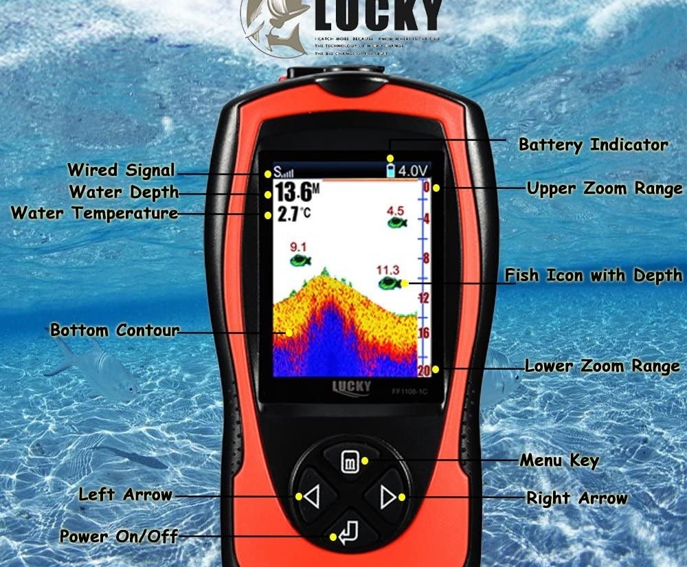 The fish finder and its specs 