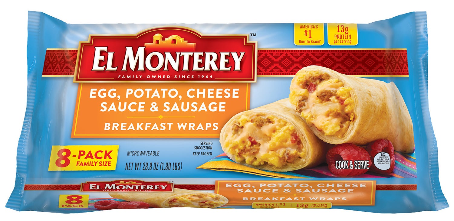 El Monterey sausage and egg breakfast burrito 