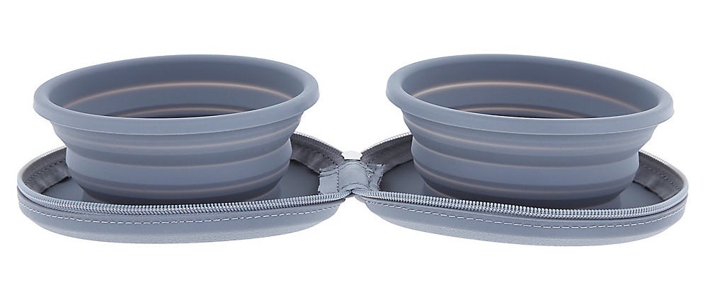 A set of grey travel bowls 
