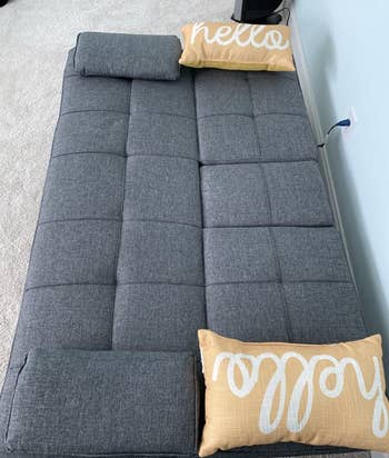 The same couch laid out as a bed 