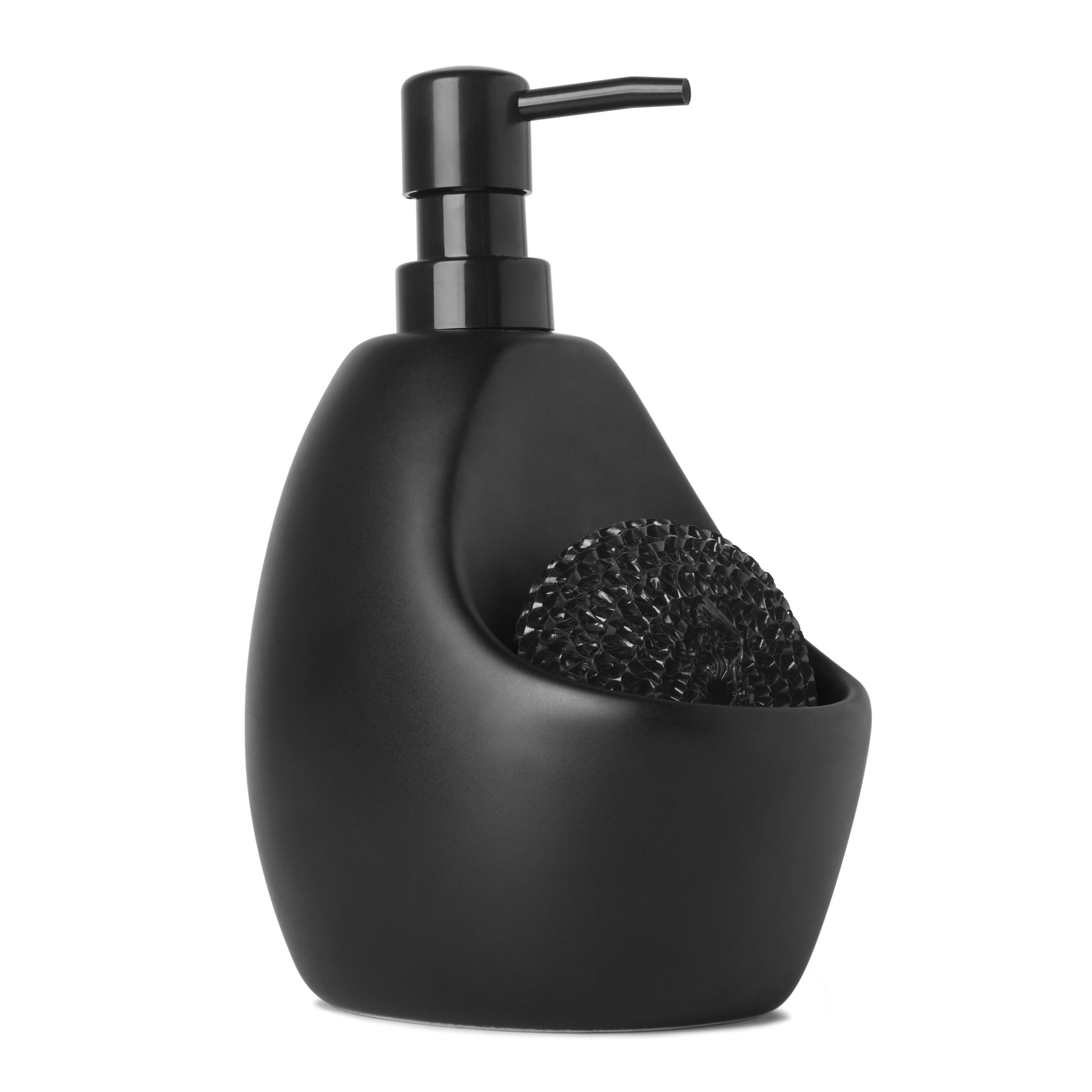 the black soap pump with pouch-shaped spot for round scrub sponge