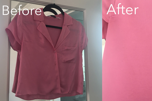 clothes steamer before and after