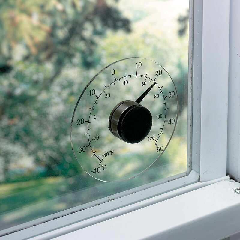 The thermometer on a window