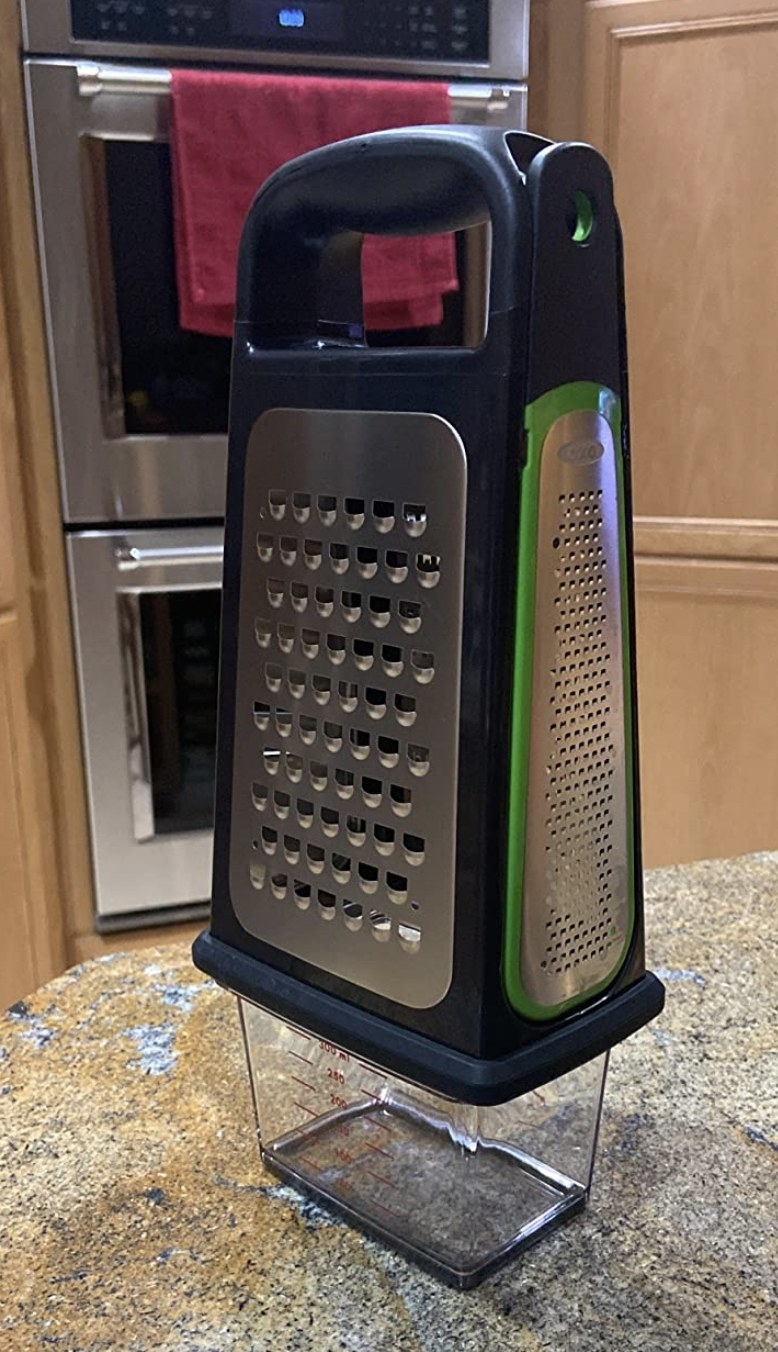 the box grater with a measuring cup attachment
