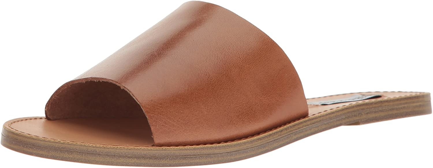 brown leather slides