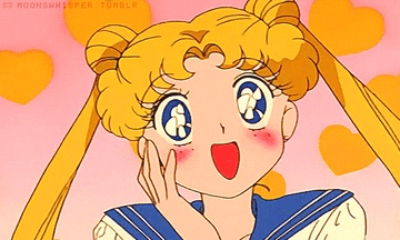 Sailor moon with glittery eyes, in awe 